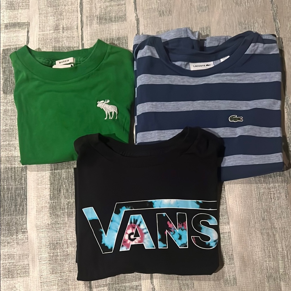 3 for $20! Lacoste/ Abercrombie/Van boys TShirts Short Sleeve Tee Casual Wear.